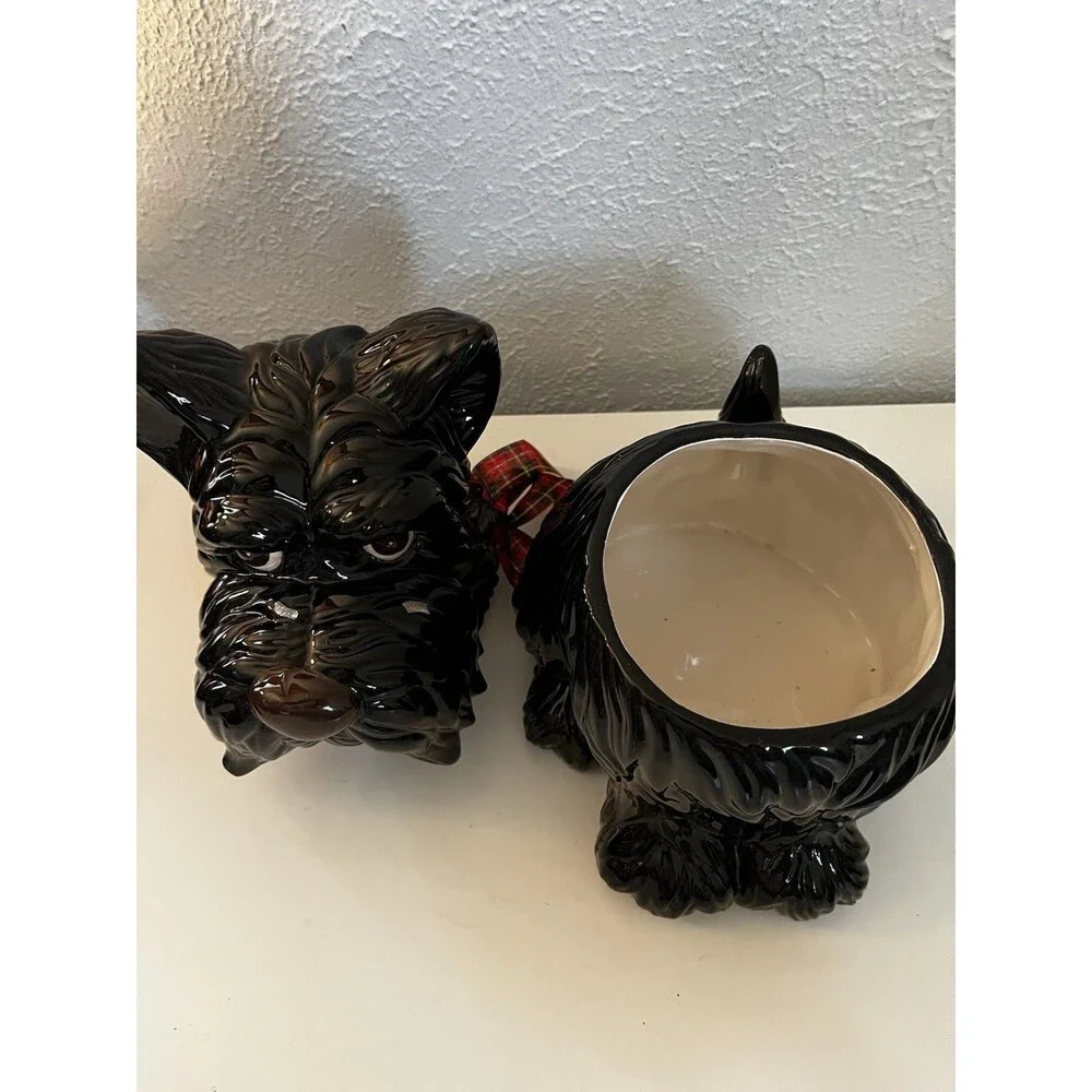 Vintage Black Scottish Terrier Ceramic Cookie Jar